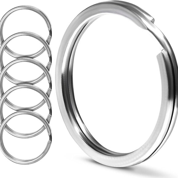 Corrosion-Resistant Marine Grade Key Rings - 5-Pack Stainless Steel Split Rings - Picture 1 of 7